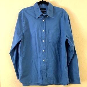Banana Republic Standard Fit Organic Cotton Button Down Shirt Medium Blue